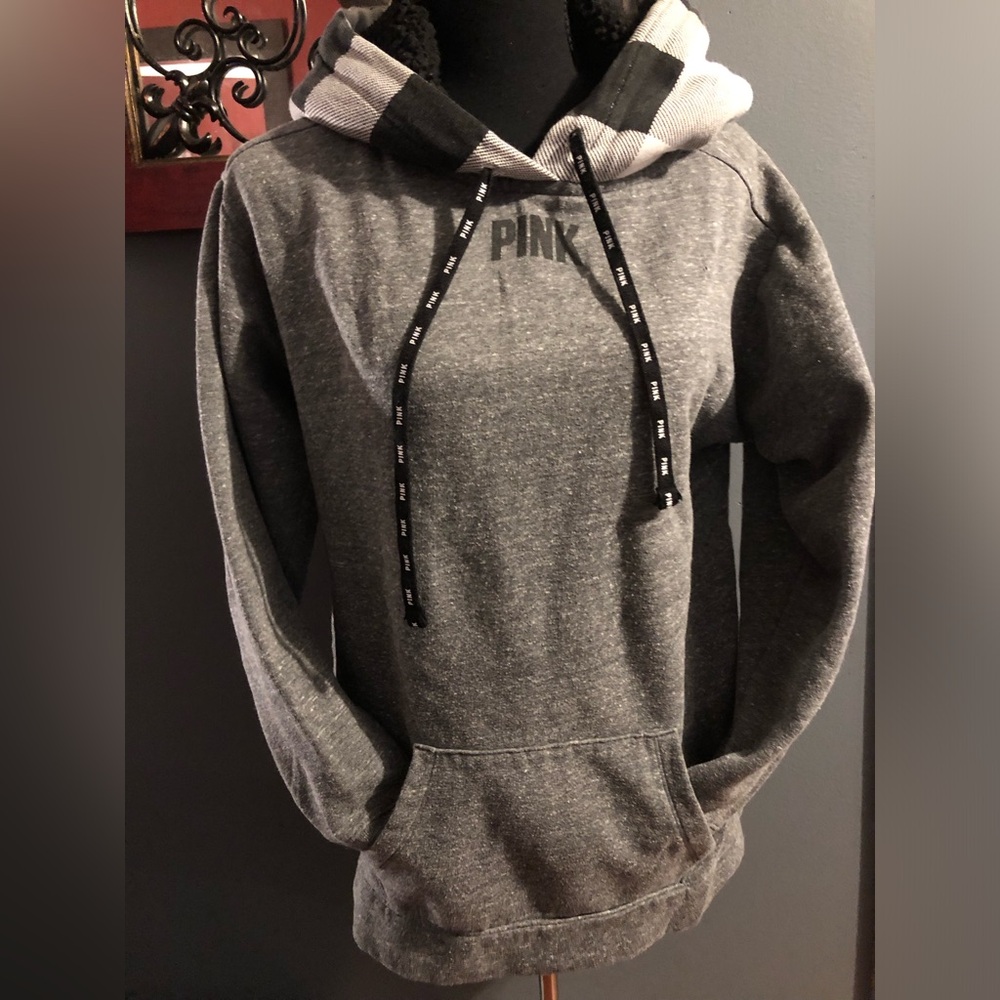 PINK Victoria's Secret Charcoal Hoodie Sweater